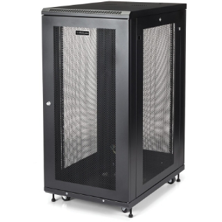 Picture of StarTech.com 24U 19" Server Rack Cabinet 4 Post Adjustable Depth 2-30" w/Casters/Cable Management/1U Shelf, Locking Doors and Side Panels