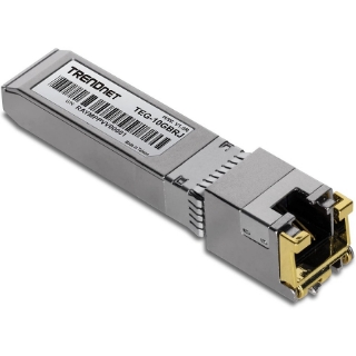 Picture of TRENDnet 10G RJ-45 Copper SFP+ Module, Convert A Standard SFP+ Slot Into A RJ-45 Multi-Gigabit Port, Connect Devices Up To 30m (98ft), Hot-Pluggable, Lifetime Protection, Silver, TEG-10GBRJ