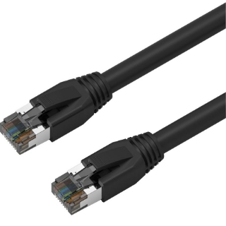 Picture of Axiom 15FT CAT8 2000mhz S/FTP Shielded Patch Cable Snagless Boot (Black)