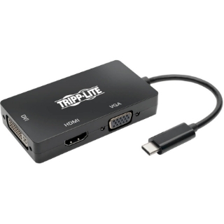 Picture of Tripp Lite USB C Multiport Adapter HDMI / DVI / VGA 4Kx2K USB Type C Black