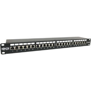 Picture of Tripp Lite 24-Port Cat6a Shielded Patch Panel - 10 Gbps, STP, 110 Punch Down, RJ45, 1U, TAA