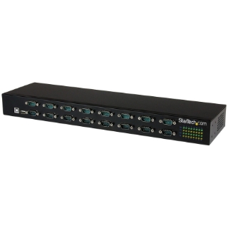 Picture of StarTech.com USB to Serial Hub - 16 Port - COM Port Retention - Rack Mount and Daisy Chainable - FTDI USB to RS232 Hub