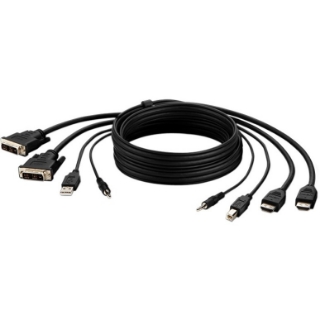 Picture of Belkin Dual DVI to HDMI High Retention + USB A/B + Audio Passive Combo KVM Cable
