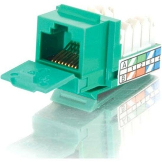 Picture of C2G 90&deg; Cat5E RJ45 UTP Keystone Jack - Green