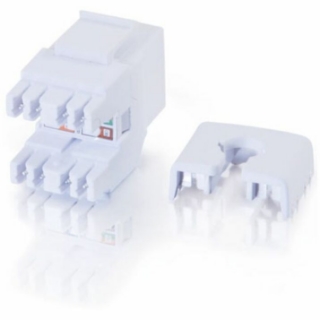 Picture of C2G 180 Degree Cat6 RJ45 UTP Keystone Jack - White