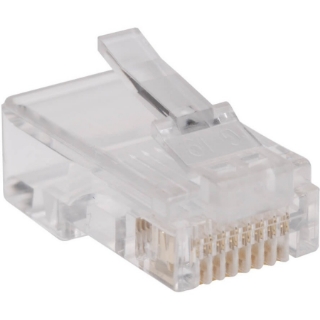 Picture of Tripp Lite RJ45 Modular Plug for Flat Solid Cat5 Cat5e Cable 100 Pack