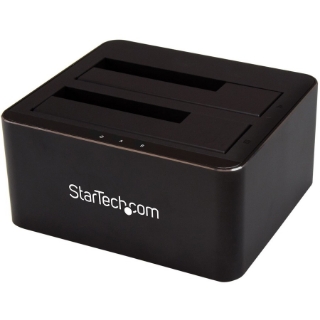 Picture of StarTech.com Dual Bay SATA HDD Docking Station for 2 x 2.5 / 3.5" SATA SSD / HDD - USB 3.0 - SATA Hard Drive Docking Station