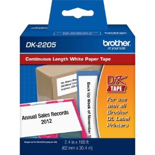 Picture of Brother DK2205 - Continuous Length White Film Paper Tape