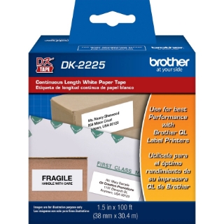 Picture of Brother DK2225 - Black on White Continuous Length Paper Labels