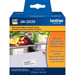 Picture of Brother DK3235 - Small Removable White Paper Labels