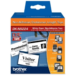 Picture of Brother DKN5224 - Black on White Non-Adhesive Continuous Length Paper Tape