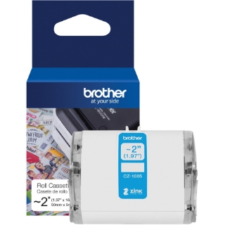 Picture of Brother Genuine CZ-1005 continuous length ~ 2 (1.97") 50 mm wide x 16.4 ft. (5 m) long label roll featuring ZINK&reg; Zero Ink technology