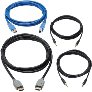 Picture of Tripp Lite HDMI KVM Cable Kit for Tripp Lite B005-HUA2-K and B005-HUA4 KVM, 4K HDMI, USB 3.1 Gen 1, 3.5 mm, 10 ft.