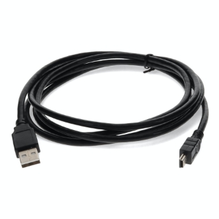 Picture of AddOn 10ft USB 2.0 (A) Male to Mini-USB 2.0 (B) Male Black Cable
